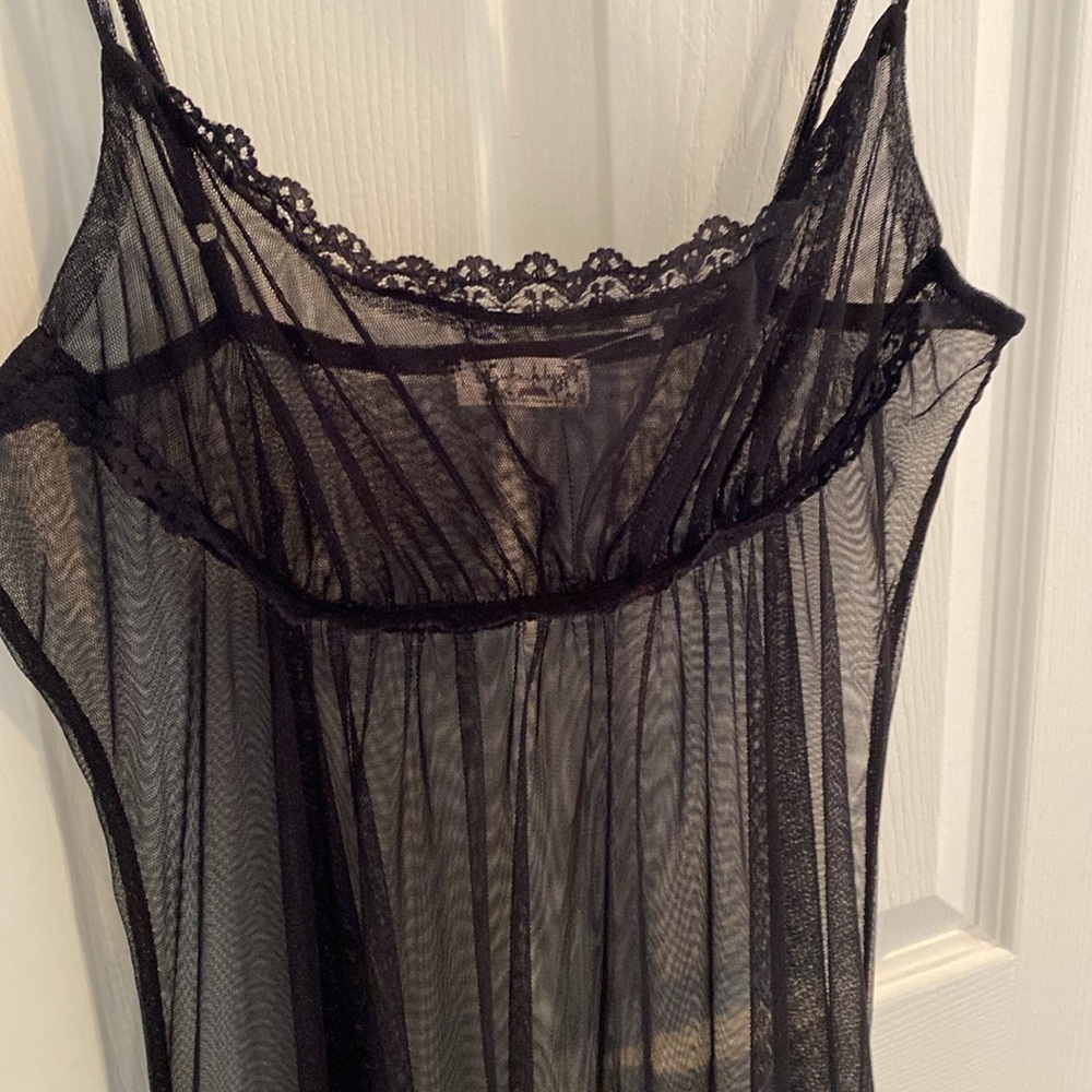 Intimately Free People Madeline Elegant Black Sheer Nightgown New - Picture 5 of 5